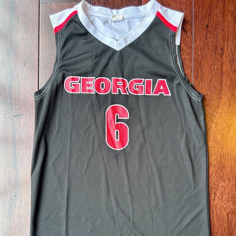 Black Georgia #6 Basketball Jersey with Red Trim